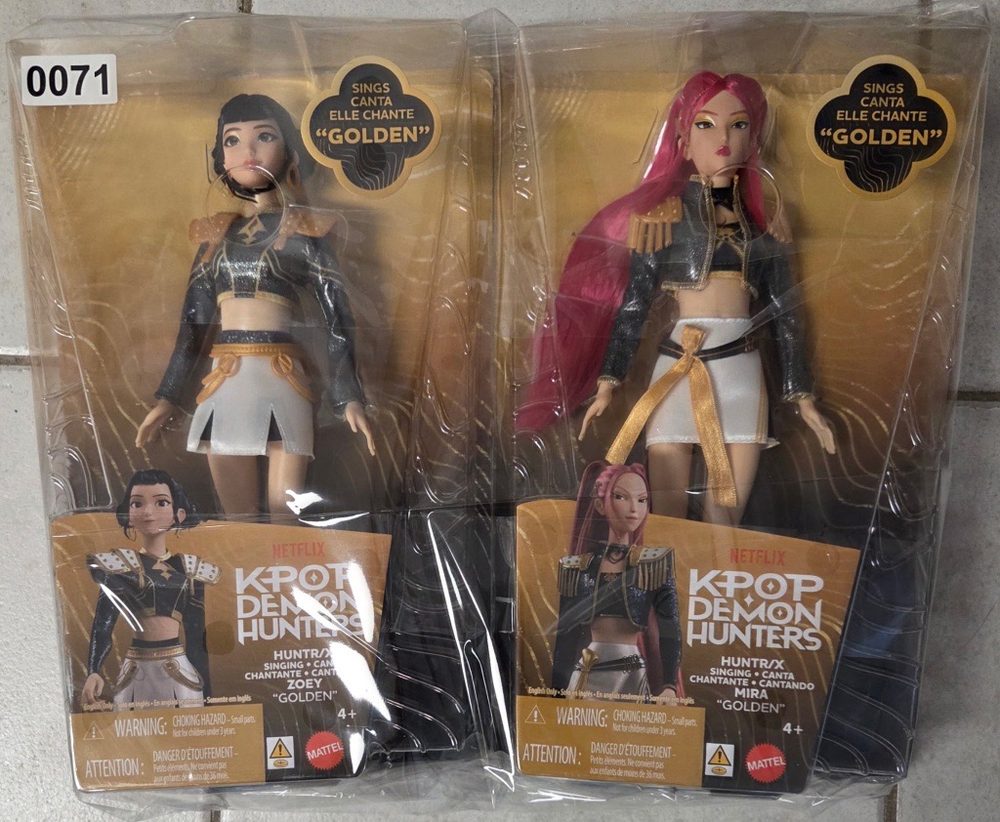 Two Mattel K-Pop Demon Hunters HUNTR/X singing dolls, Zoey and Mira